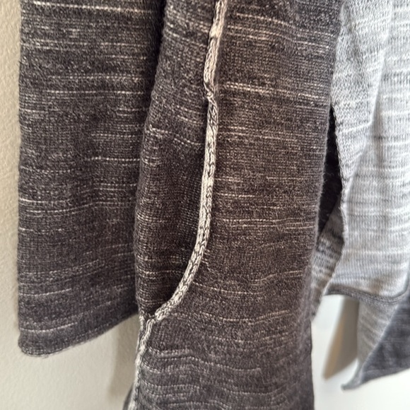 Eileen Fischer Open Cardigan Grey Large Pockets 100% Organic Cotton Cozy EUC - Picture 6 of 9